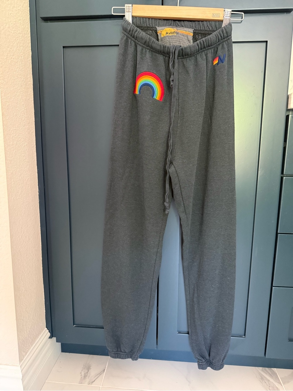 Aviator Nation Charcoal Rainbow Sweatpants